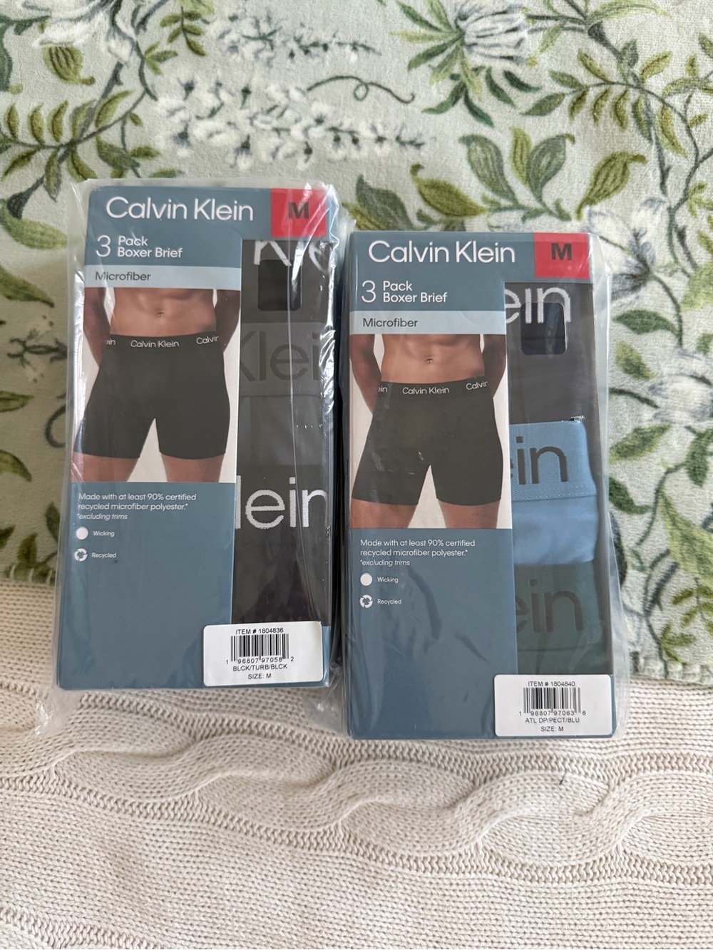 Calvin Klein 2 3-Pack Microfiber Boxer Briefs in Black & Light Blue